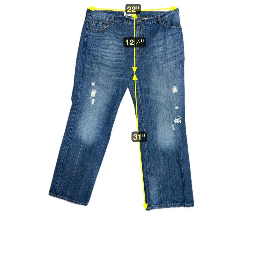 Vtg Aeropostale Y2K Distressed Bootcut Jeans Mens 42x32 Retro Grunge‎ Streetwear